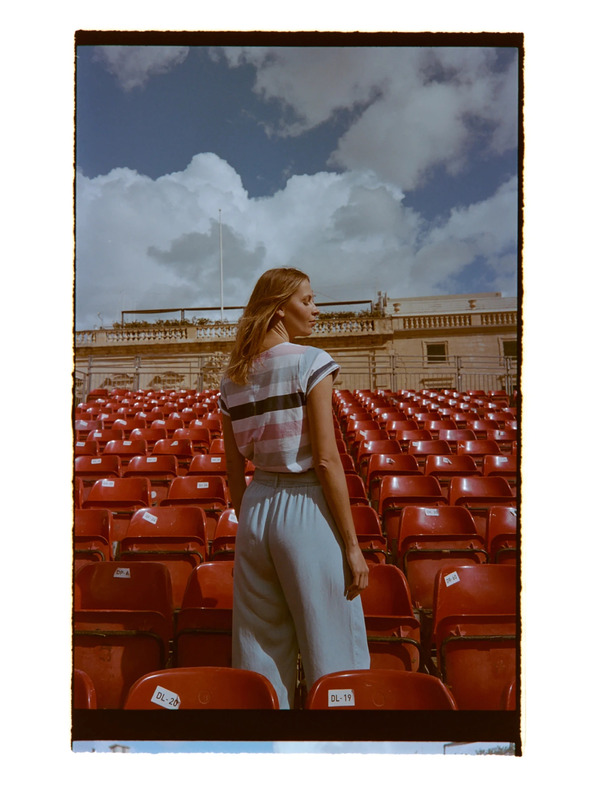 Moodo Tričko s pruhmi modré Moodo