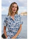 Moodo Vzorovaná košeľa tmavo modrá Moodo