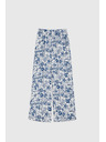 Moodo Nohavice z viskózy s potlačou námorníckej modrej farby Moodo