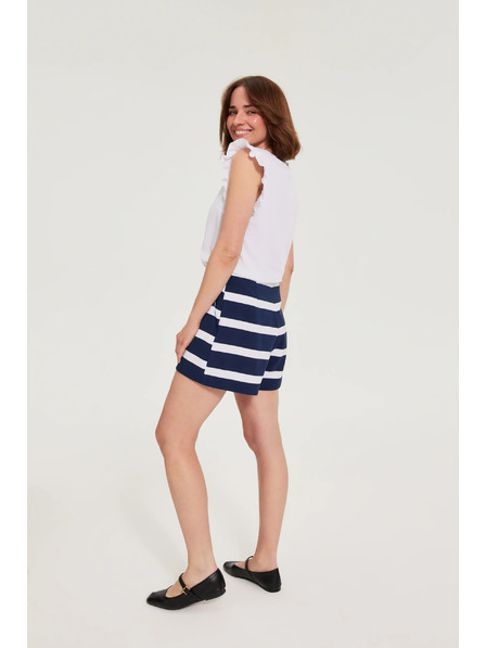 Moodo Šortky s pruhmi námorníckej modrej farby Moodo