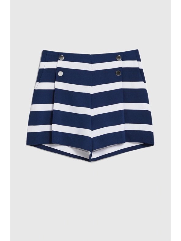 Moodo Šortky s pruhmi námorníckej modrej farby Moodo