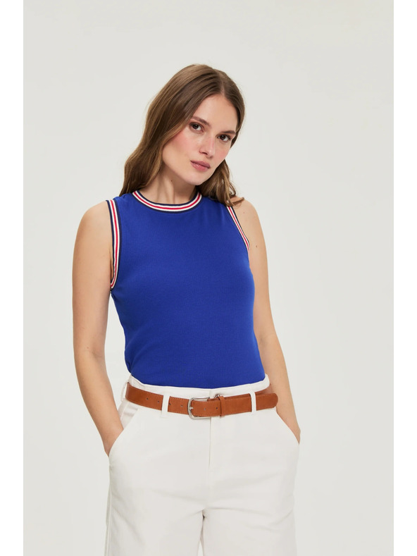 Moodo Bavlnený top modrý Moodo