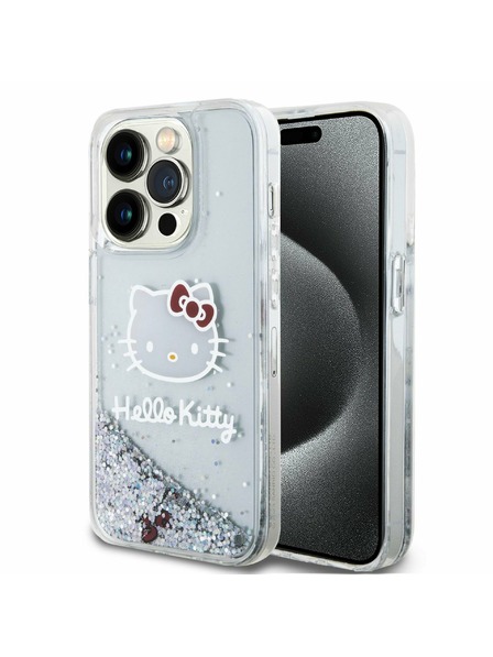 Hello Kitty Hello Kitty Liquid Glitter Electroplating Head Logo Zadný Kryt pre iPhone 13 Pro Transparent