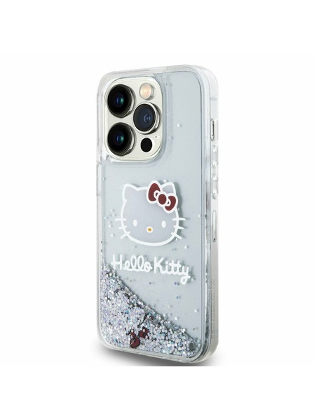 Hello Kitty Hello Kitty Liquid Glitter Electroplating Head Logo Zadný Kryt pre iPhone 13 Pro Transparent