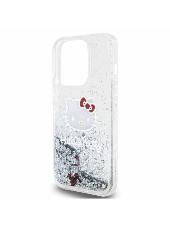 Hello Kitty Hello Kitty Liquid Glitter Electroplating Head Logo Zadný Kryt pre iPhone 13 Pro Transparent