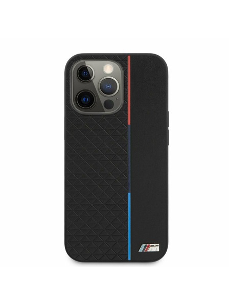BMW BMW PU Triangles Tricolor Line Zadný Kryt pre iPhone 13 Pro Max Black
