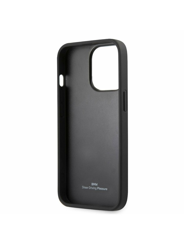 BMW BMW PU Triangles Tricolor Line Zadný Kryt pre iPhone 13 Pro Max Black