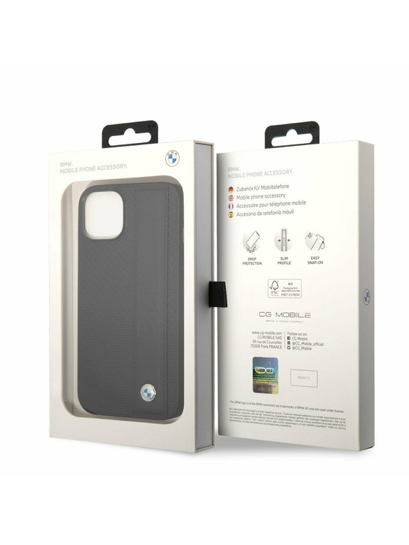 BMW BMW Signature Leather Big Logo Zadný Kryt pre iPhone 14 Plus Black