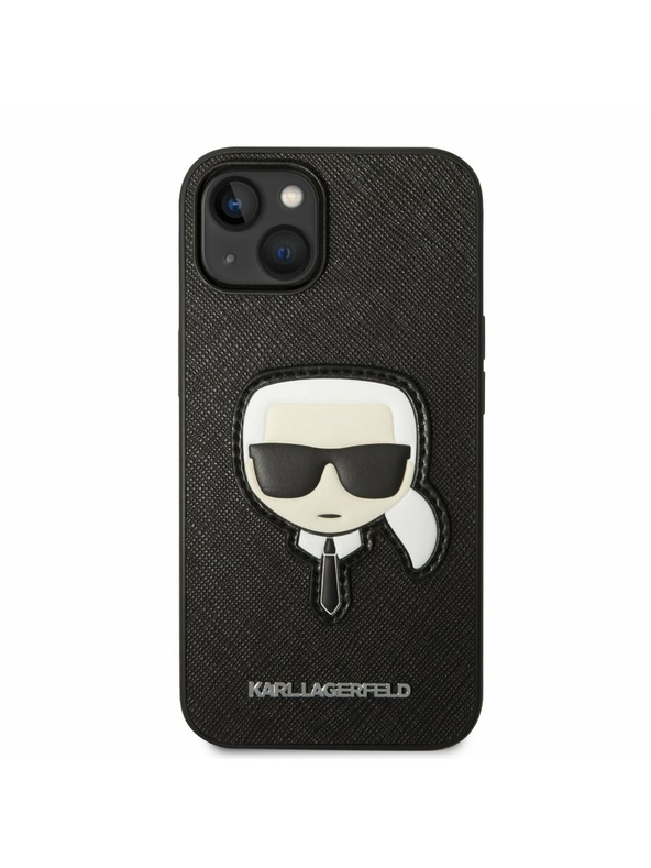 Karl Lagerfeld Karl Lagerfeld PU Saffiano Karl Head Zadný Kryt pre iPhone 14 Plus Black