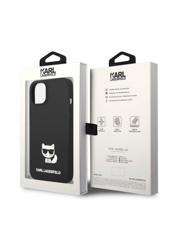Karl Lagerfeld Karl Lagerfeld Liquid Silicone Choupette Zadný Kryt pre iPhone 14 Plus Black