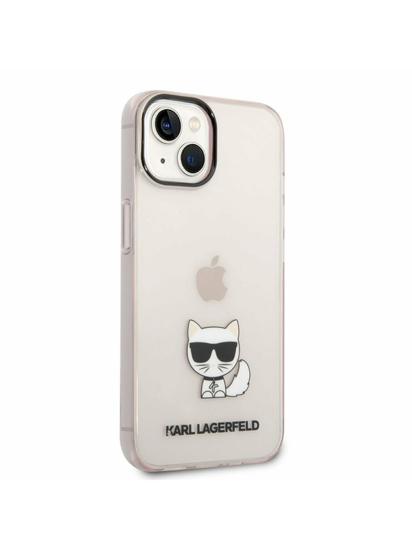 Karl Lagerfeld Karl Lagerfeld Choupette Logo Zadný Kryt pre iPhone 14 Plus Pink