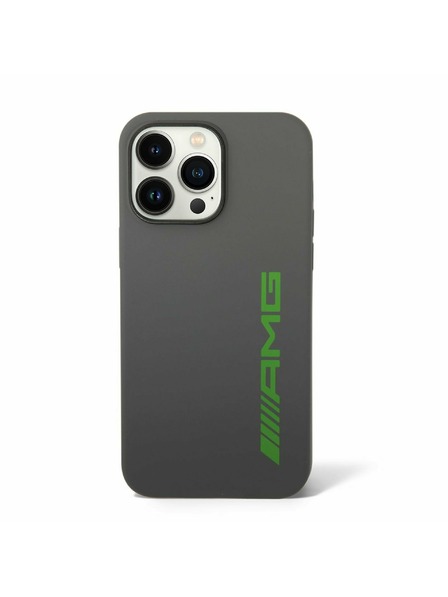AMG AMG Liquid Silicone Green Logo Zadný Kryt pre iPhone 14 Pro Grey