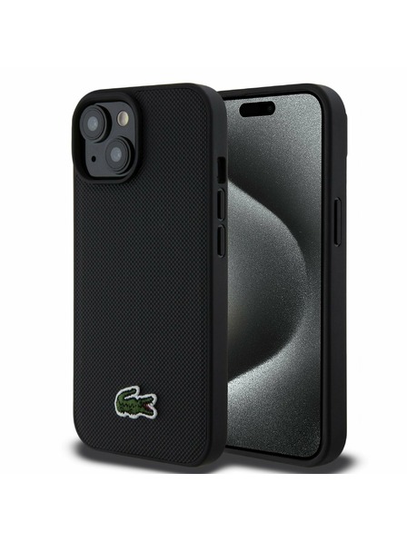 Lacoste Lacoste Iconic Petit Pique Woven Logo Magsafe Zadný Kryt pre iPhone 15 Black