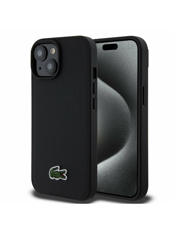 Lacoste Lacoste Iconic Petit Pique Woven Logo Magsafe Zadný Kryt pre iPhone 15 Black