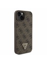 Guess Guess PU 4G Strass Triangle Metal Logo Zadný Kryt + Crossbody Popruh pre iPhone 15 Plus Brown