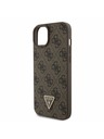 Guess Guess PU 4G Strass Triangle Metal Logo Zadný Kryt + Crossbody Popruh pre iPhone 15 Plus Brown