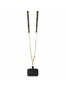 Guess Guess PU 4G Strass Triangle Metal Logo Zadný Kryt + Crossbody Popruh pre iPhone 15 Plus Brown