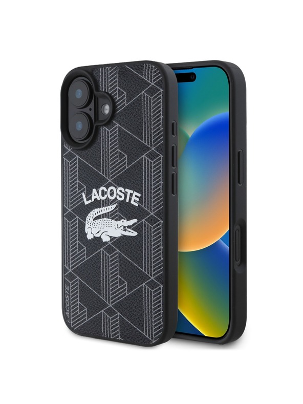 Lacoste Lacoste Blend Monogram MagSafe Zadný Kryt pre iPhone 16 Black