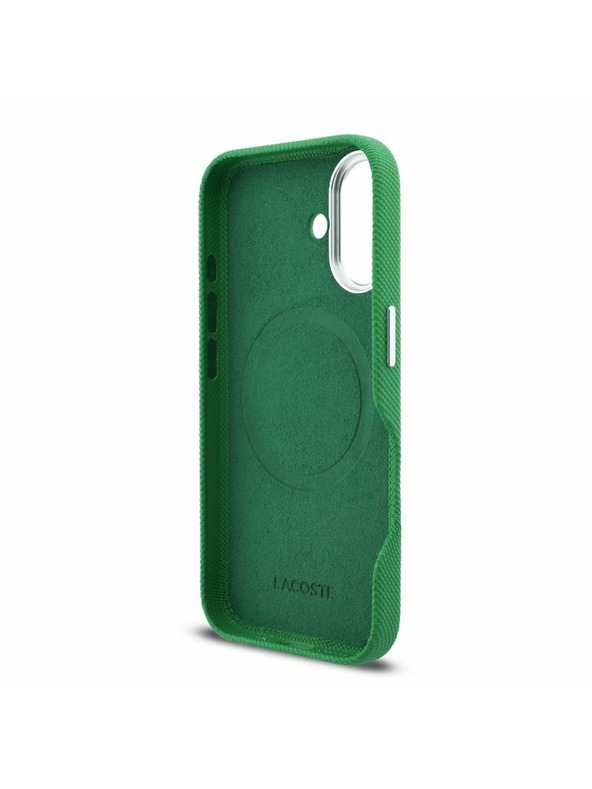 Lacoste Lacoste PVC Iconic Petit Pique Metal Logo MagSafe Zadný Kryt pre iPhone 16 Estragon Green