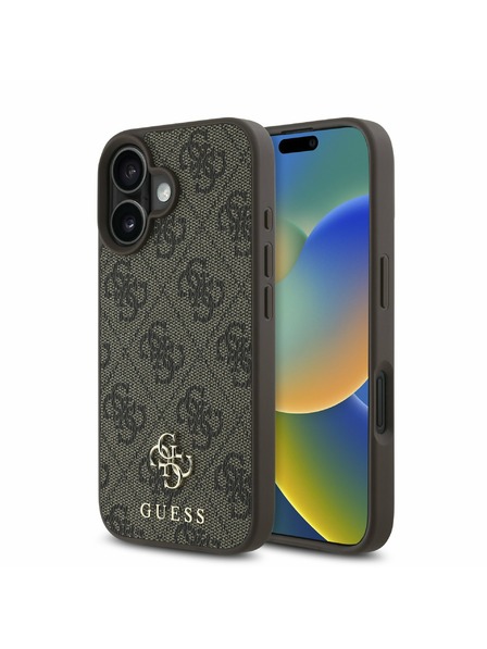 Guess Guess PU 4G Small Metal Logo MagSafe Zadný Kryt pre iPhone 16 Plus Brown