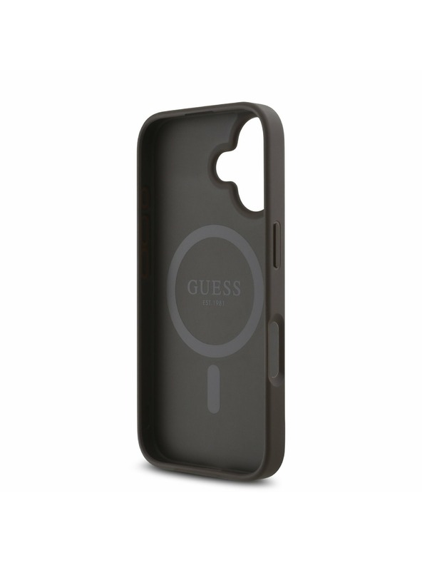 Guess Guess PU 4G Small Metal Logo MagSafe Zadný Kryt pre iPhone 16 Plus Brown