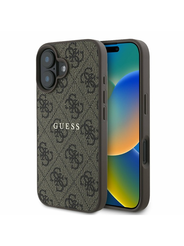 Guess Guess PU 4G Classic Logo MagSafe Zadný Kryt pre iPhone 16 Plus Brown