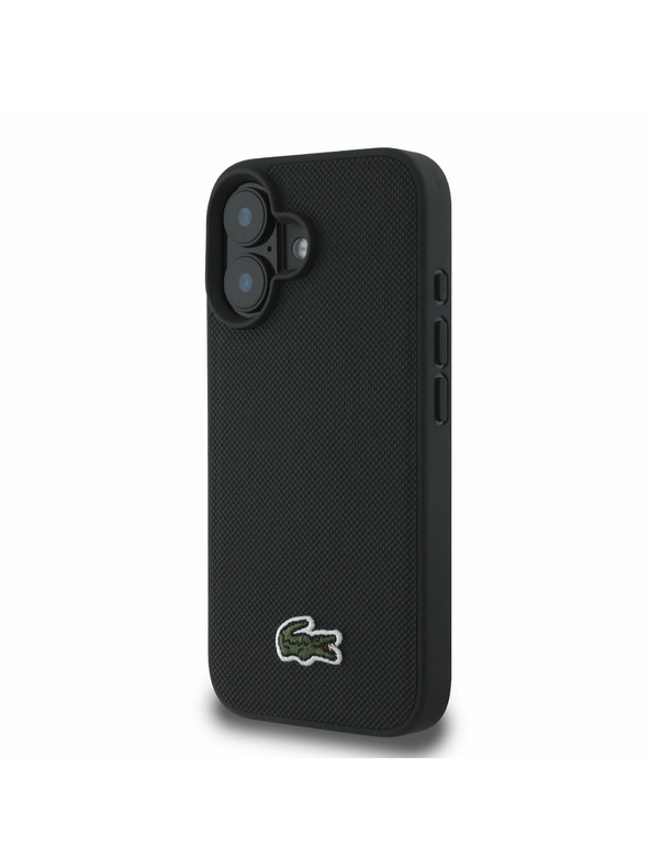 Lacoste Lacoste Iconic Petit Pique Woven Logo MagSafe Zadný Kryt pre iPhone 16 Plus Black