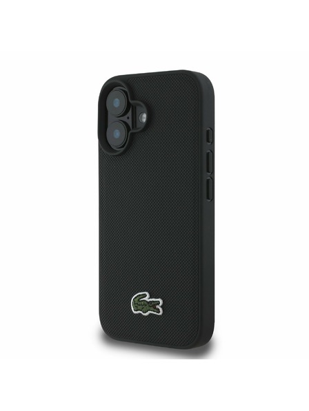 Lacoste Lacoste Iconic Petit Pique Woven Logo MagSafe Zadný Kryt pre iPhone 16 Plus Black