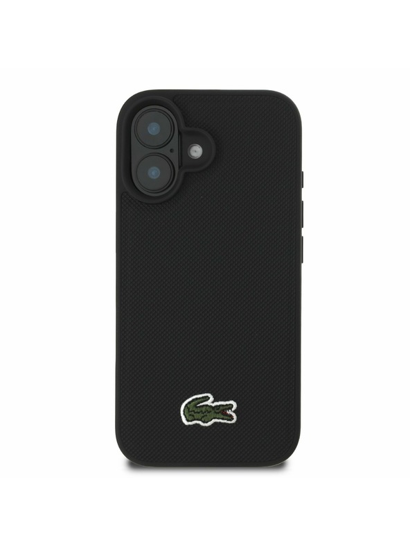 Lacoste Lacoste Iconic Petit Pique Woven Logo MagSafe Zadný Kryt pre iPhone 16 Plus Black