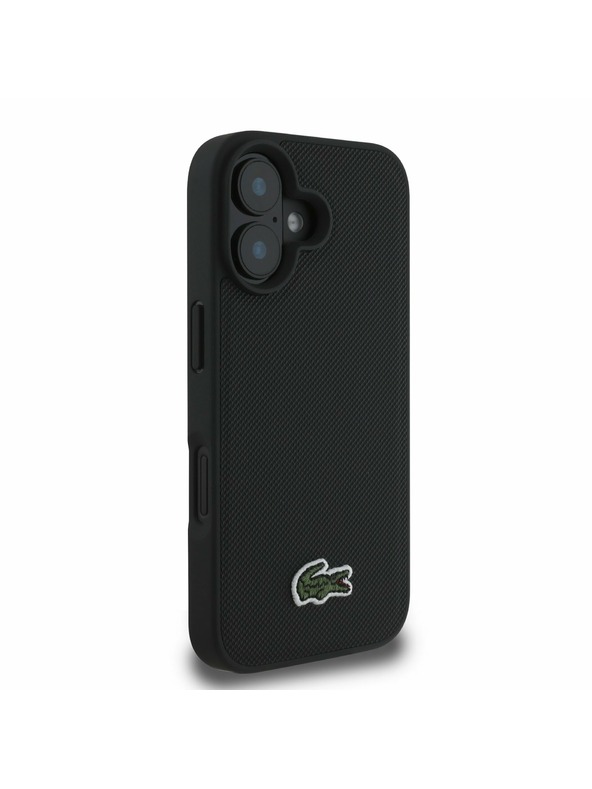 Lacoste Lacoste Iconic Petit Pique Woven Logo MagSafe Zadný Kryt pre iPhone 16 Plus Black