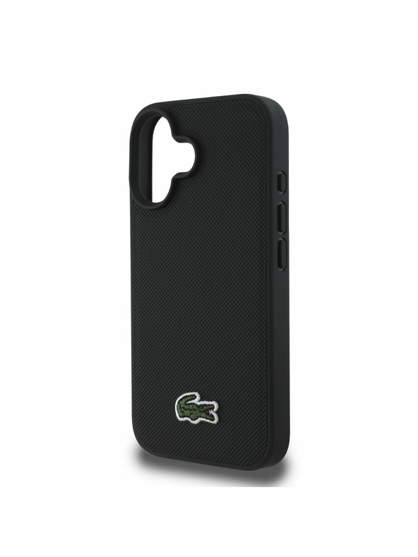 Lacoste Lacoste Iconic Petit Pique Woven Logo MagSafe Zadný Kryt pre iPhone 16 Plus Black