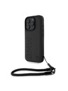 BMW BMW Leather Signature and Strap Zadný Kryt pre iPhone 16 Pro Black