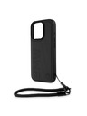 BMW BMW Leather Signature and Strap Zadný Kryt pre iPhone 16 Pro Black