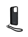 BMW BMW Leather Signature and Strap Zadný Kryt pre iPhone 16 Pro Black