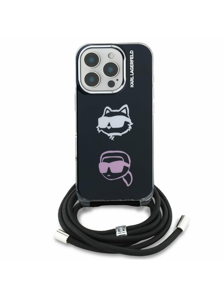 Karl Lagerfeld Karl Lagerfeld IML Crossbody K&CH Heads Zadný Kryt pre iPhone 16 Pro Black