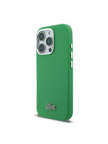 Lacoste Lacoste PVC Iconic Petit Pique Metal Logo MagSafe Zadný Kryt pre iPhone 16 Pro Estragon Green