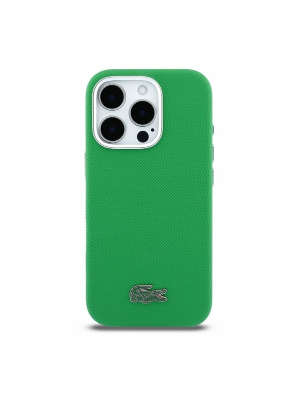 Lacoste Lacoste PVC Iconic Petit Pique Metal Logo MagSafe Zadný Kryt pre iPhone 16 Pro Estragon Green