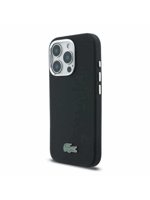 Lacoste Lacoste PVC Iconic Petit Pique Metal Logo MagSafe Zadný Kryt pre iPhone 16 Pro Black