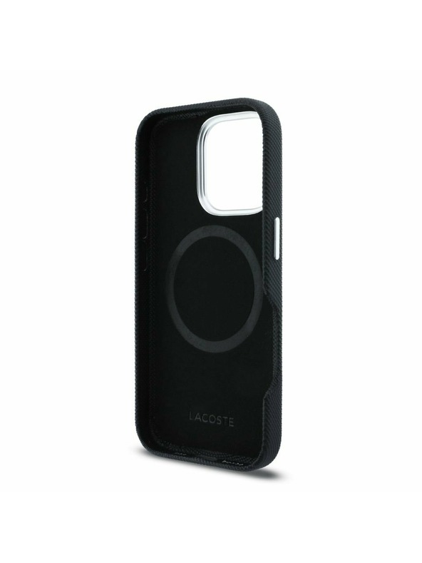 Lacoste Lacoste PVC Iconic Petit Pique Metal Logo MagSafe Zadný Kryt pre iPhone 16 Pro Black