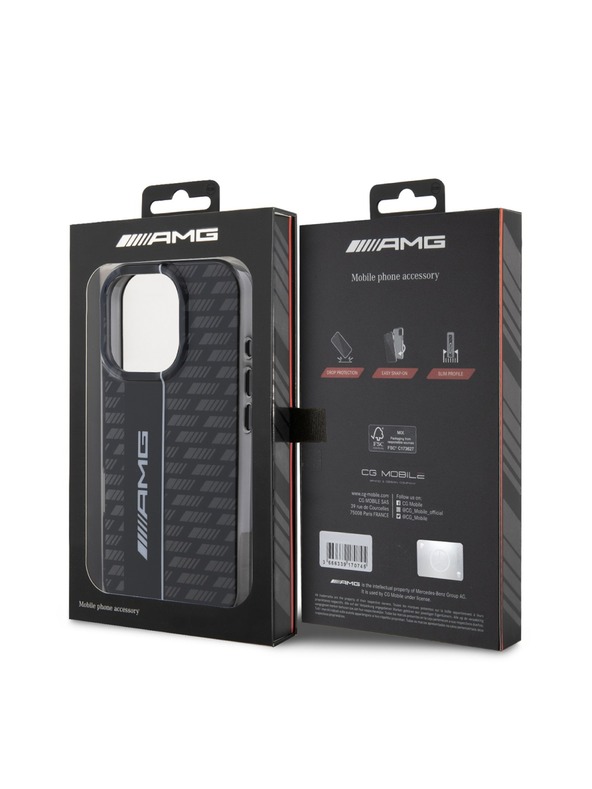 AMG AMG Carbon Pattern Zadný Kryt pre iPhone 16 Pro Max Black