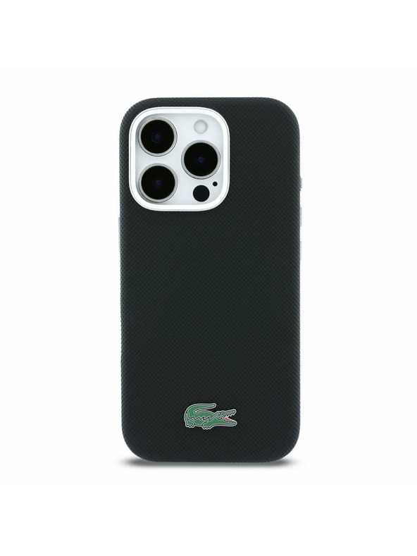 Lacoste Lacoste PVC Iconic Petit Pique Metal Logo MagSafe Zadný Kryt pre iPhone 16 Pro Max Black