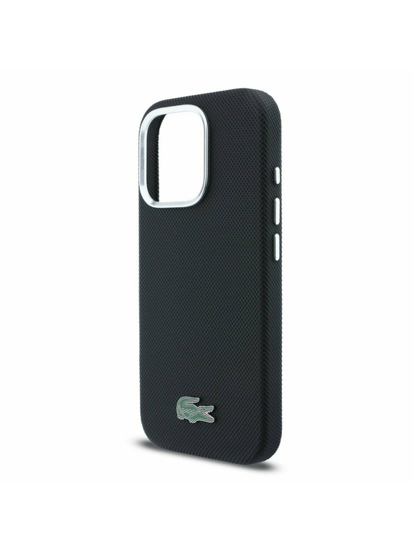 Lacoste Lacoste PVC Iconic Petit Pique Metal Logo MagSafe Zadný Kryt pre iPhone 16 Pro Max Black