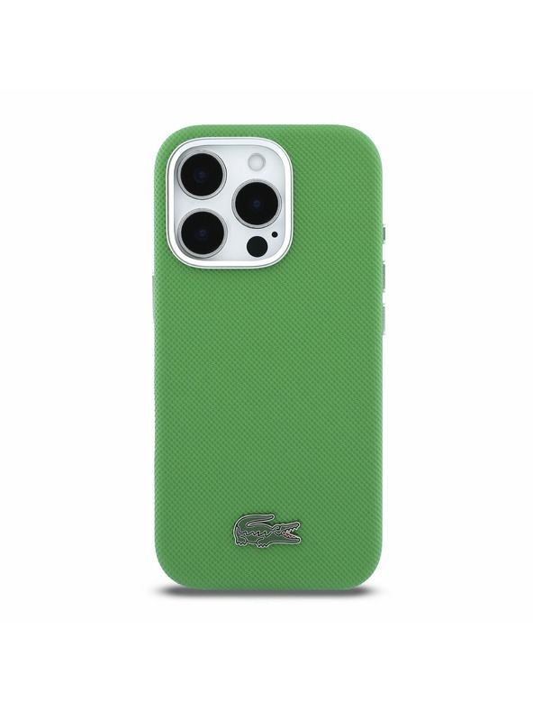 Lacoste Lacoste PVC Iconic Petit Pique Metal Logo MagSafe Zadný Kryt pre iPhone 16 Pro Max Estragon Green