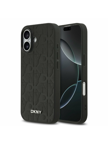 DKNY DKNY PU Leather Grid Pattern Magsafe Zadný Kryt pre iPhone 17 Black