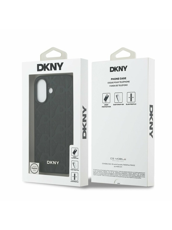 DKNY DKNY PU Leather Grid Pattern Magsafe Zadný Kryt pre iPhone 17 Black