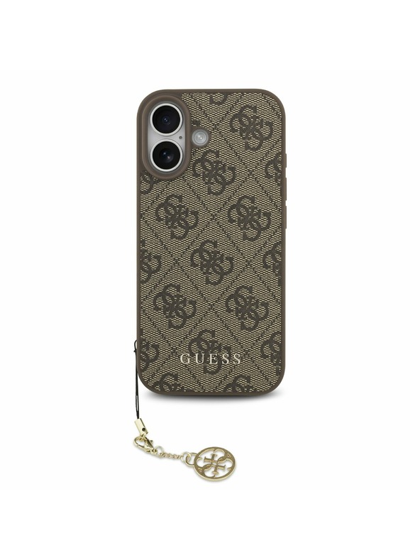 Guess Guess 4G Charm MagSafe Zadný Kryt pre iPhone 17 Tone on Tone Brown
