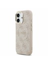 Guess Guess PU Leather 4G Gold Frame MagSafe Zadný Kryt pre iPhone 17 Pink