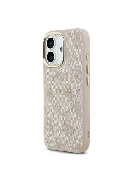 Guess Guess PU Leather 4G Gold Frame MagSafe Zadný Kryt pre iPhone 17 Pink