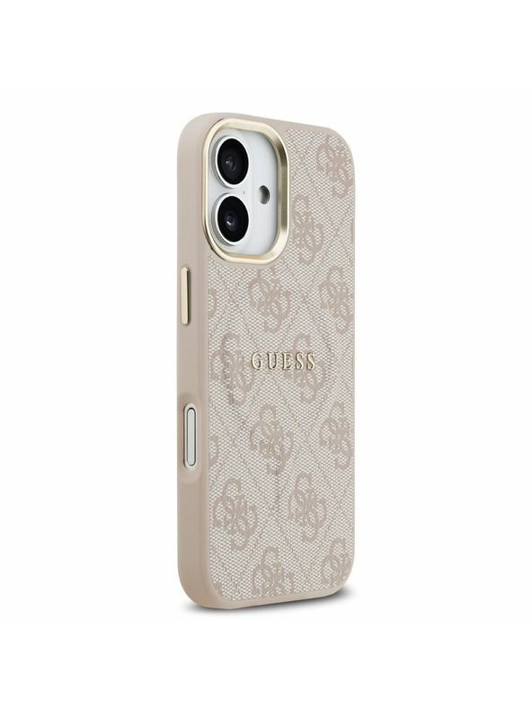 Guess Guess PU Leather 4G Gold Frame MagSafe Zadný Kryt pre iPhone 17 Pink