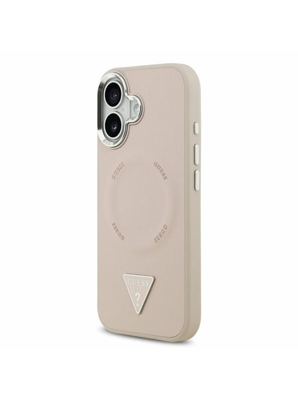 Guess Guess PU Leather Triangle Logo MagSafe Zadný Kryt pre iPhone 17 Pink